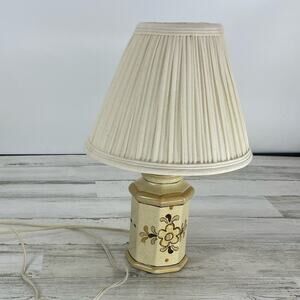 Pottery Floral Small Little Lamp With Shade